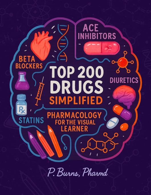 Top 200 Drugs: Pharmacology Coloring Book & Study Guide