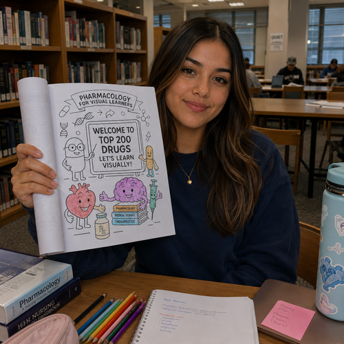 Top 200 Drugs: Pharmacology Coloring Book & Study Guide