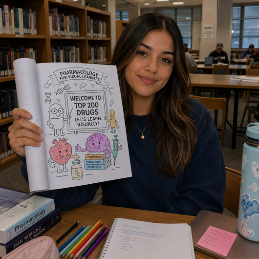 Top 200 Drugs: Pharmacology Coloring Book & Study Guide