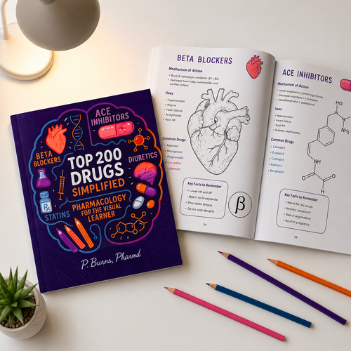 Top 200 Drugs: Pharmacology Coloring Book & Study Guide